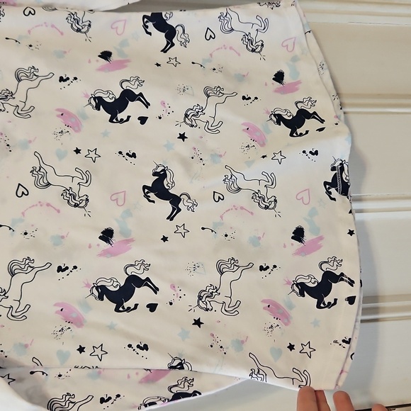 Justice White Unicorn Print Long Sleeve Top Size 14/16 - Picture 5 of 8